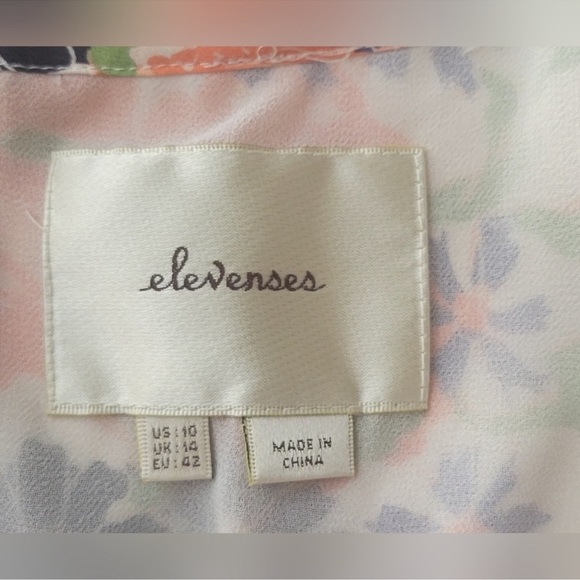 Elevenses Anthropologie Floral Silk Jumpsuit with Coral Accents - Picture 12 of 12